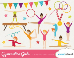 BUY 2 GET 1 FREE Girl gymnastics clipart / gymnastics clip ...