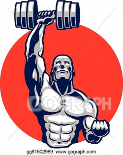 EPS Illustration - Muscular body builder mascot. Vector ...