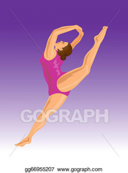 Stock Illustrations - Gymnast jumping split. Stock Clipart ...