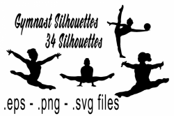 Gymnast Silhouettes Vol1 | Designbundles. | Gymnastics ...