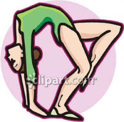 Gymnast Doing a Back Bend Royalty Free Clipart Picture