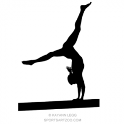 Female Gymnast Balance Beam Silhouette | Gymnastics | Female ...