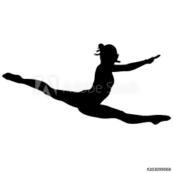 Woman Gymnast silhouette, Female Gynmastics clipart, Girl ...