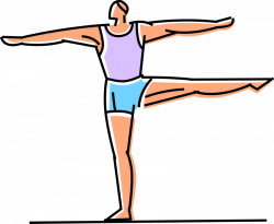 Gymnast Balances on One Leg - Vector Image