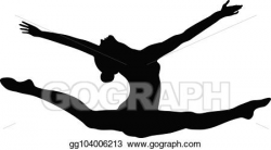 Vector Art - Split leap exercise gymnast woman. EPS clipart ...