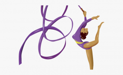 Gymnastics Clipart Purple - Rhythmic Gymnastic Ribbon Png ...