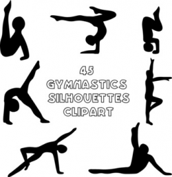 Gymnastics clip art - individual poses silhouette