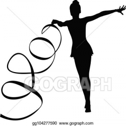Vector Art - Exercise with ribbon rhythmic gymnastics. EPS ...