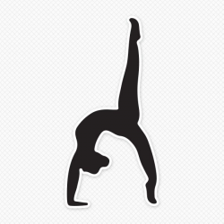 Solid Black Gymnast Restickable Wall Graphic | Gymnastics ...