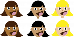 Clipart - Girls with Straight Hair