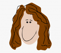 Woman, Curly Hair, Brown Hair, Happy - Cartoon Character ...