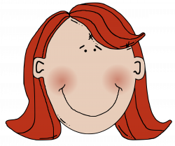Clipart - Womans face with red hair