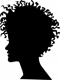 Woman Head Silhouette With Short Curled Hair Style Svg Png Icon Free ...