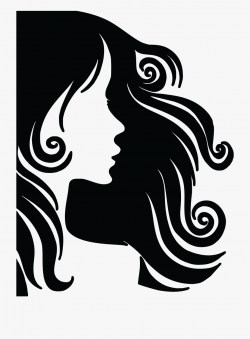 Free Clipart Of A Profiled Woman With Long Hair - Female ...