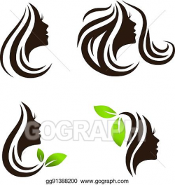 Vector Stock - Woman beauty hair spa salon logo design set ...