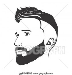 Stock Illustrations - Men haircut hairstyle with beard ...