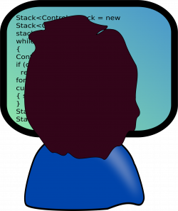 Clipart - Java programmer with medium-length hair