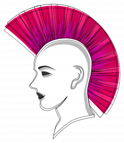 Clipart - Stylised Punk Pink Mohawk