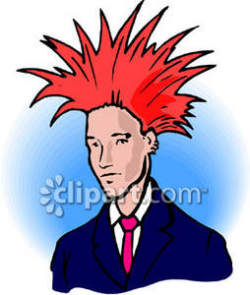 Businessman With Spiked Red Hair - Royalty Free Clipart Picture