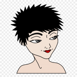 Clipart - Gesicht, Face - Girl With Spiky Hair Clipart - Png ...