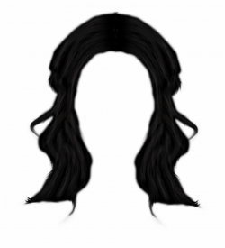Short Hair Wig Free Png And Clipart - Long Black Hair ...