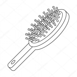 Download hair brush coloring page clipart Comb Hairbrush ...