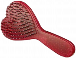 accessories hair brush red heart glitter ftestickers...