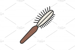 Pet hair brush color icon