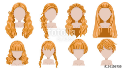 Blonde hair of woman modern fashion for assortment. long ...