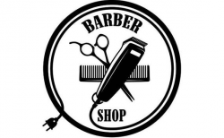 Barber Logo #6 Salon Shop Haircut Hair Cut Groom Grooming Hairdresser  Hairstyle Hairstylist Shaving Clipper.SVG .EPS .PNG Vector Cut Cutting