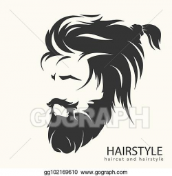 EPS Vector - Mens hairstyle with a beard and mustache. Stock ...