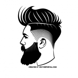 Hipster vector image. | LOGO SALON | Beard art, Beard logo ...