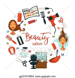 Vector Stock - Hair beauty or woman hairdresser salon poster ...