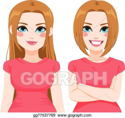 Vector Clipart - Short haircut makeover woman. Vector ...