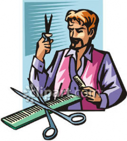 Male Hairdresser Royalty Free Clipart Picture