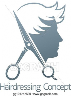 Vector Illustration - Male hairdresser hair salon scissors ...