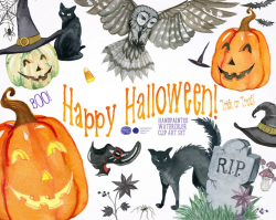 Happy Halloween, Halloween Clipart, Halloween Decor, Halloween Art, Pumpkin  Clipart, Spooky Clipart, Fall Clipart