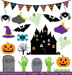 Halloween Clipart Clip Art, Great for Halloween Decor or Decorations -  Commercial Use