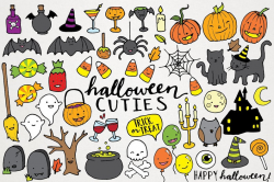 Cute Halloween Clipart - hand drawn halloween clip art, halloween party  diy, halloween illustration, instant download, printable halloween
