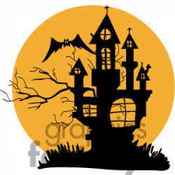 silhouette of a haunted house clipart. Royalty-free clipart ...
