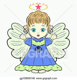 Stock Illustration - Little cute angel with a halo. Clipart ...