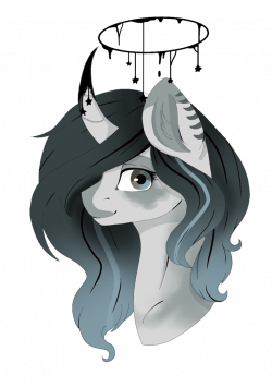 1512955 - artist:tinatina-8, bust, curved horn, female, halo, mare ...