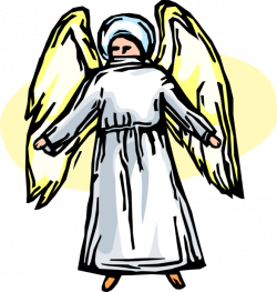 Angel with Wings and Halo - Vector Image