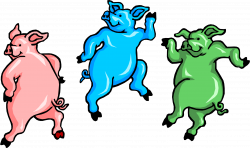 Clipart - pigs frolicking