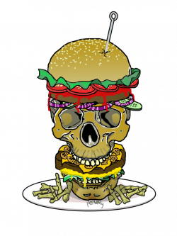 Skull Burger and Finger Fries Tee – telberry