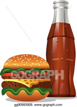 EPS Illustration - Cola and hamburger. Vector Clipart ...