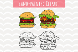 Hamburger Clip Art,Fast Food Svg, Burger files By Dreamer's ...