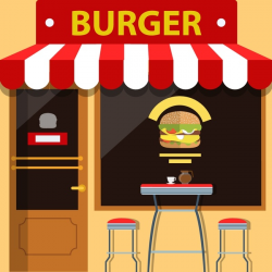 Download drawing of burger shop clipart Hamburger Restaurant