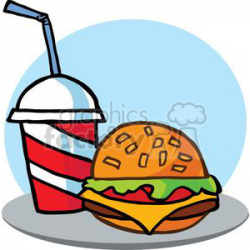 Fast Food Hamburger And A Soda clipart. Royalty-free clipart # 379286