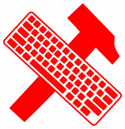 Clipart - workers unite - hammer and keyboard